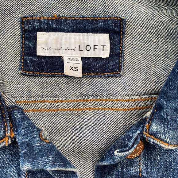 Loft XSP Jean denim trucker jacket size: XSP - Picture 3 of 8